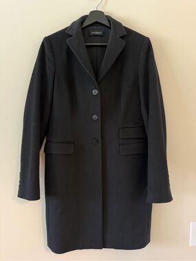 Piazza Sempione Black Single-Breasted Wool Coat